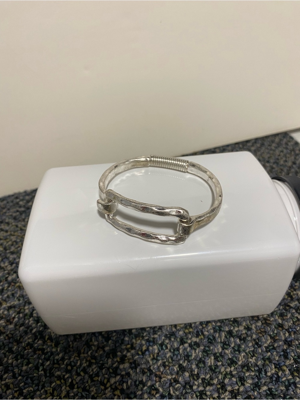 Silver-Tone Women's Hammered Bypass Bracelet